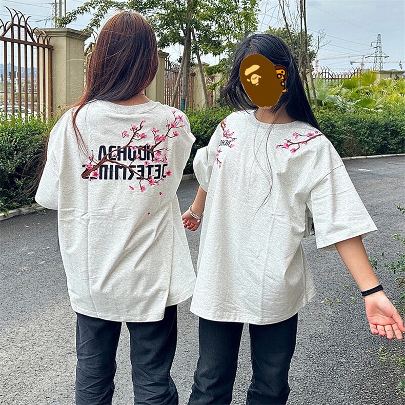 万针全刺绣工艺抖音得物高品质260克重磅纯棉双纱美式高街短袖T恤,男装T恤,电商A486