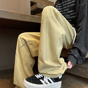 8XL-M  休闲裤男日系潮牌拼接宽松阔腿裤直通工装裤K9103P68控88图片