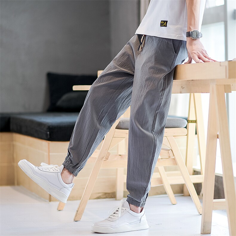 风男装休闲裤束脚长裤小脚大码男士运动裤宽松A266-1-K63-P40，男装休闲裤，电商A266-1