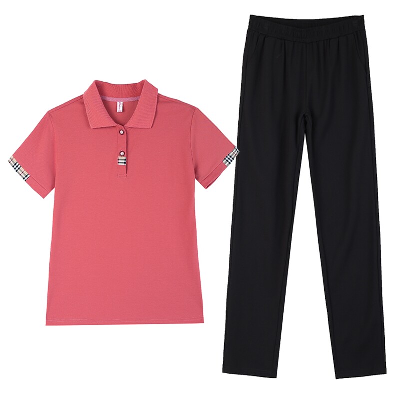 燕颉女士夏季天丝罗马棉运动套装薄款翻领休闲服时尚跑步服两件套,女装套装/套裙,燕颉服饰