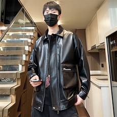 秋季刺绣皮夹克男宽松机车男士皮衣外套潮流A266-PY007-特P40，男装夹克，电商A266