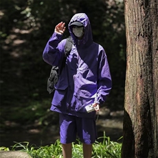 山系连帽外套男士春夏季新款潮牌户外登山休闲短裤防水工装，男装牛仔裤，星座716-2