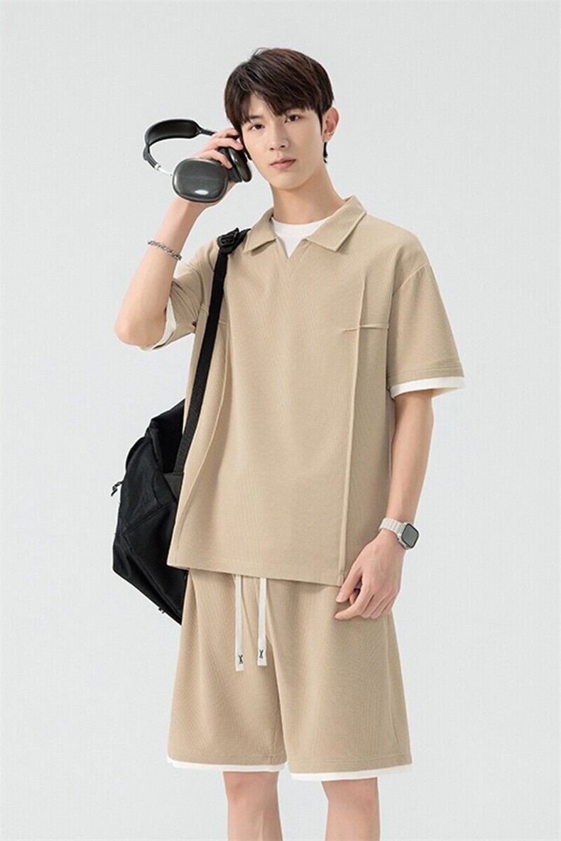 TZ25318-特P60夏季休闲T恤短裤男两件套,男装牛仔裤,电商D310B