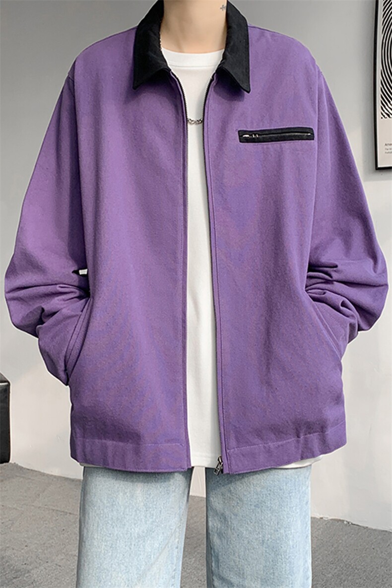 8XL-M水洗做旧帆布短款夹克男款vintage美式复古工装外套JK003P98,男装夹克,电商B312