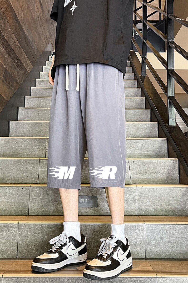 冰丝七分裤男大码速干短裤男五分裤港风风格QK72312-P25,男装休闲裤,电商A040