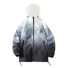 8XL-M加肥加大码连帽棉衣外套男2023冬季新款渐变色棉服棉袄控118，男装棉衣，钱塘717(原712)