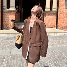 中长款廓形西装外套2C317A-8526-P155-K228，女装西装，2C317A