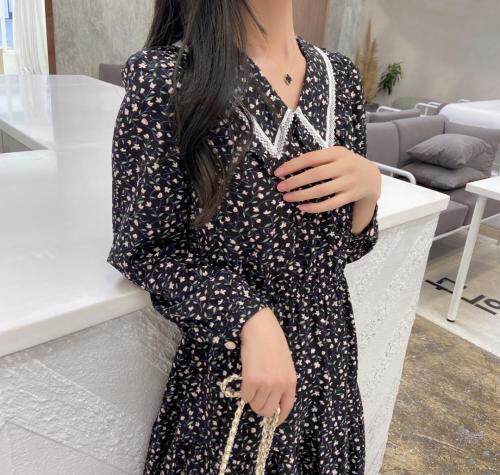 现货碎花收腰连衣裙，女装连衣裙，Linda Jean