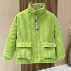 潮流时尚高级感翻领纯色灯芯绒棉服青少年简约休闲情侣外套男，男装棉衣，星座1013