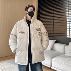 23冬装新品美式立领情侣宽松棉服加厚pu皮棉衣外套男D333P118，男装皮衣，电商A335-1（原A458）