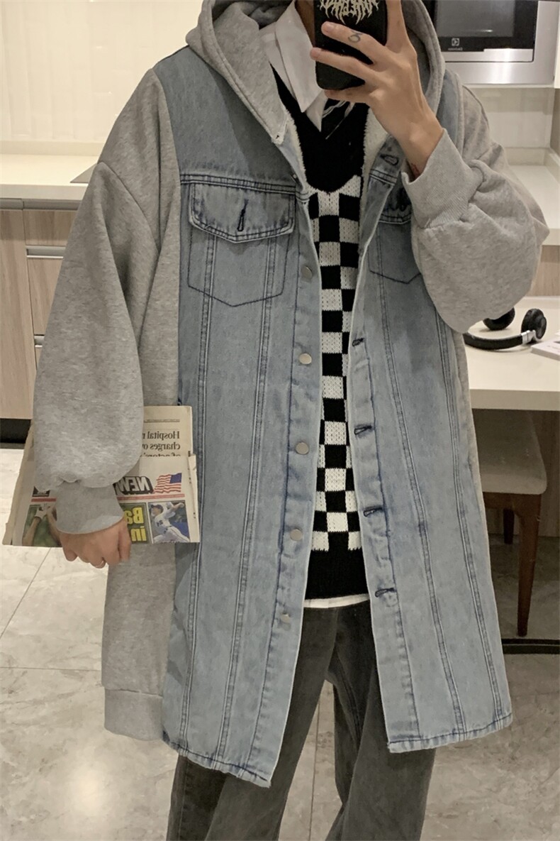 XZ216-BK104-棉衣P128常规P118盐系炸街加绒加羊羔毛牛仔卫棉服,男装棉衣,星座716-5（原216-1）