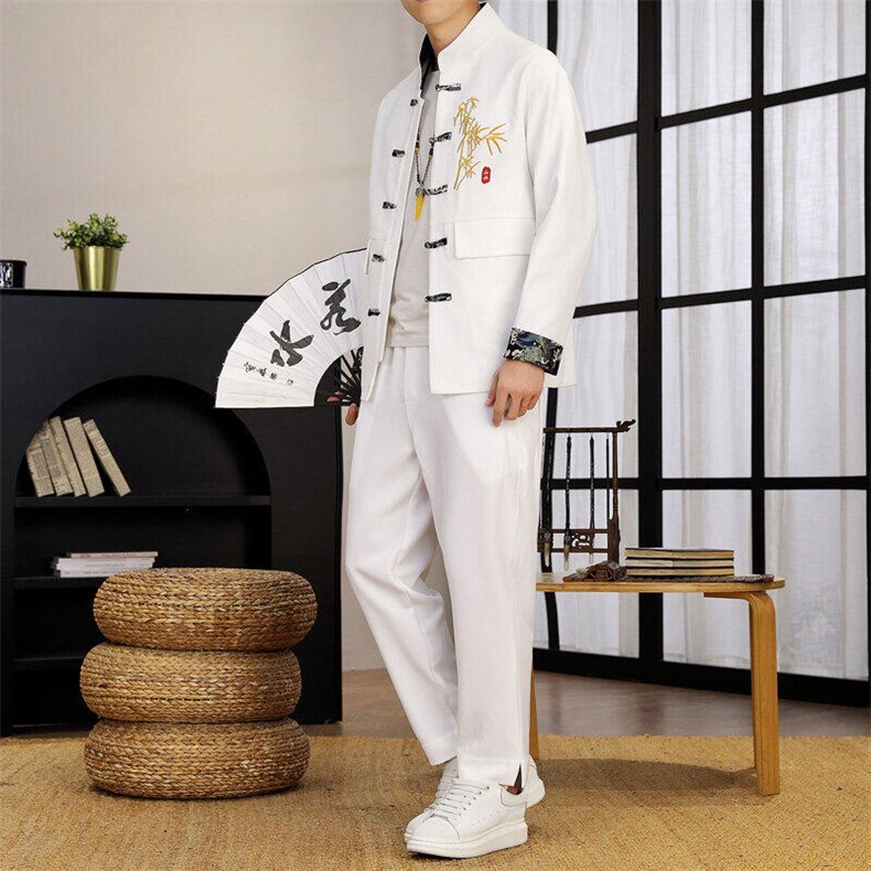 风套装刺绣盘口男套装,男装休闲套装,星座1206（原A206）