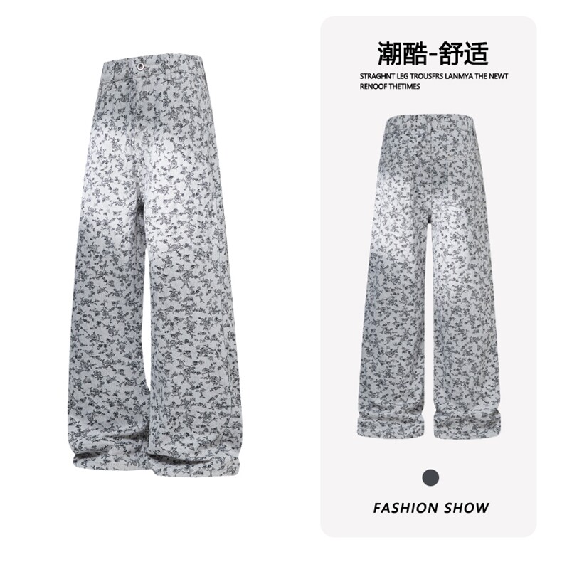 B221美式ins高街暗黑宽松直筒提花牛仔裤LK26618-特P45控78,男装牛仔裤,电商B221