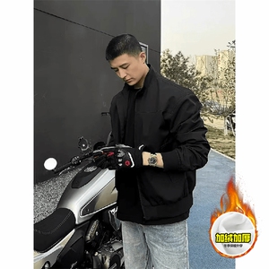 直播现货冬季美拉德立领飞行夹克boxy廓形高街棒球服加棉加厚外套图片