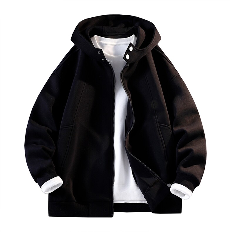 秋冬美式复古开衫连帽卫衣外套男女设计感情侣上衣W4692-特价P63,女装短外套,电商A007
