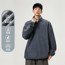 重磅加厚摇粒绒半开衫带帽卫衣W875-P55，男装卫衣，星座210-1