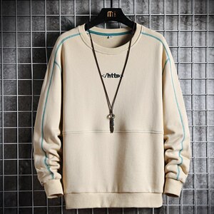 男秋季潮流ins卫衣宽松圆领刺绣印花辑明线休闲卫衣CYWY8856-P30图片