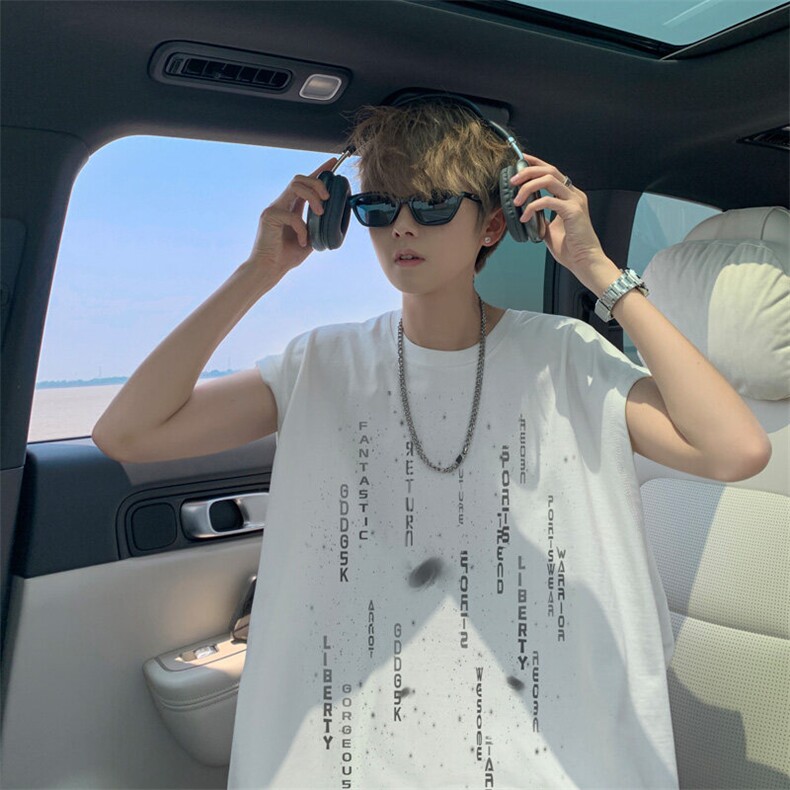 夏季新款外景创意字母印花宽松背心男潮牌坎肩无袖T恤BX00513/P25，男装背心/马甲，电商B316