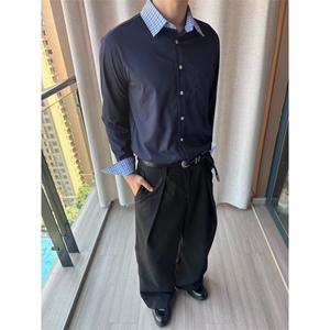 2025新款假两件衬衫男女外穿立领设计感宽松长袖衬衣防晒高级感图片