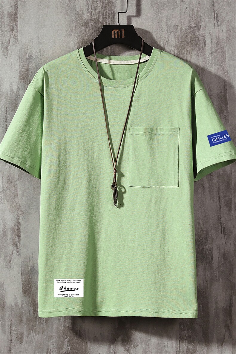 DX24062-P25大口袋百搭短袖t恤男大码半袖体恤上衣服,男装T恤,电商A040A