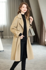 2024新款气质翻领双排扣双面毛呢大衣，女装毛呢外套，阿舍尔精品