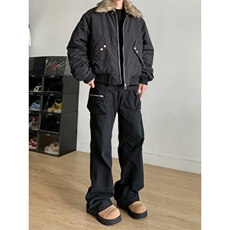 【有货】S476CC-特P98毛领工装棉服男加厚短款飞行夹克外套，男装夹克，星座1007（原301D）