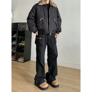 【有货】S476CC-特P98 毛领工装棉服男加厚短款飞行夹克外套图片