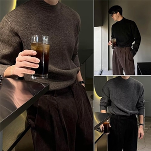 半高领毛衣男款秋冬成熟稳重男装针织衫内搭打底毛线衣L16555-P53图片