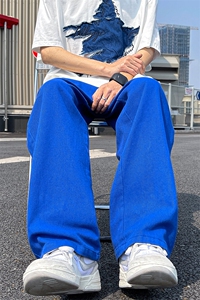 8XL-M特大码高级垂坠感休闲裤男薄款冰丝裤宽松直筒拖地裤K964P48图片