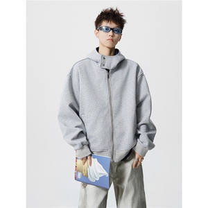 美式开衫连帽撞色卫衣情侣外套    WY3118-特P66-控128图片
