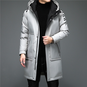 中老年绒羽绒服男中长款爸爸装冬装外套保暖防寒服ALXB8898-P375图片