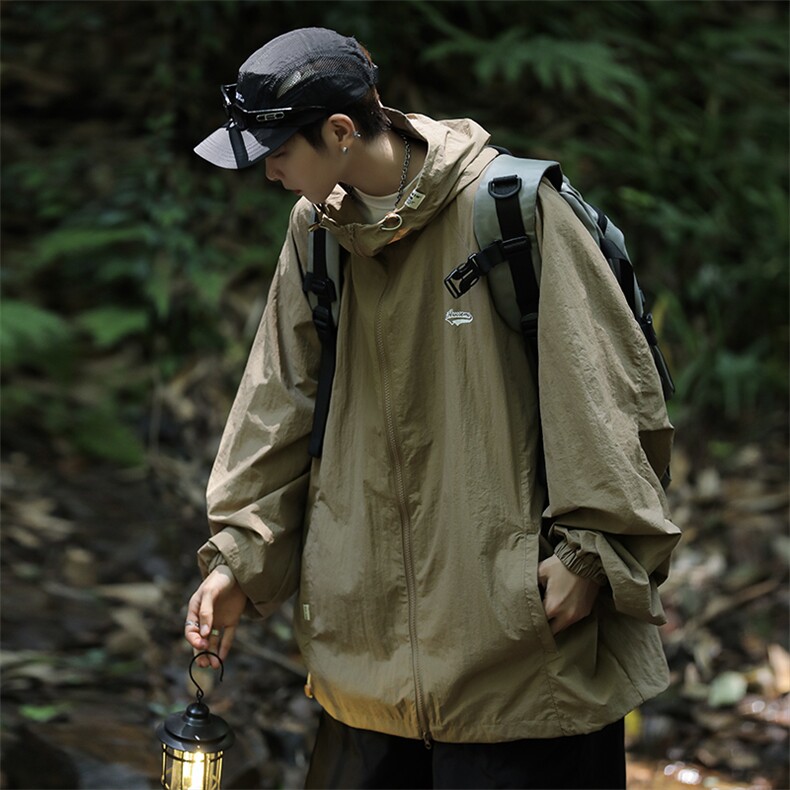 夏季防晒衣男韩版潮流连帽字母高街帅气2024新款ins外套W4892-P39，男装防晒衣，星座412-2