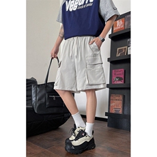8XL-M特大码冰丝短裤男五分裤褶皱休闲裤工装中裤DK1504P45控68，男装牛仔裤，电商D206-1