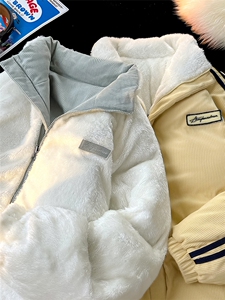 2025新款两面穿加厚棉服冬季灯芯绒情侣立领棉衣 CM98852-P90特图片