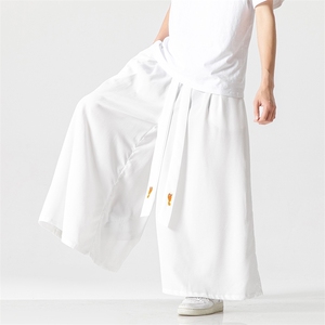 夏 大码风休闲宽松阔腿长裤黑色汉服哈伦裤新中式 K332/P85图片