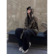 现货美式复古迷彩连帽卫衣开衫W80/P52，男装卫衣，星座205-3