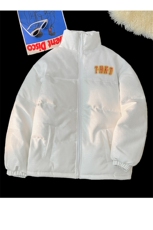 2025鳄鱼纹PU皮拼接棉衣棉服面包服立领棉袄皮衣外套1612-P85，男装棉衣，星座207