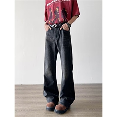 2026新款水洗刺绣弯刀微喇牛仔裤cleanfit男装XZ212-1-QK1758-P45，男装牛仔裤，星座212-1