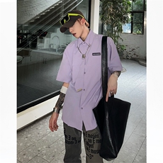 CS11-特P40美式潮牌情侣装（送领带）学院风jk制服短袖衬衫男，男装衬衫，电商B327
