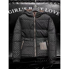 (网图)轻奢连帽棉服高端羽绒棉冬季新款胸标男士313B-JK98108-110，男装棉衣，星座313B
