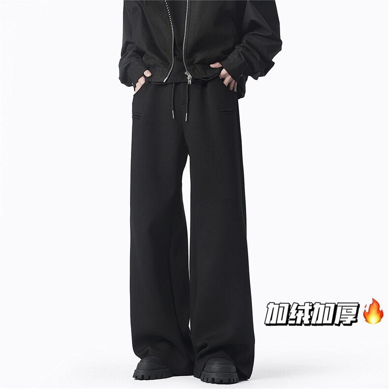 D258L149P60控88冬季加绒加厚直筒阔腿卫裤,男装休闲裤,电商D258