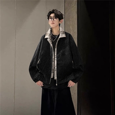 得物二开灯芯绒假两件休闲外套夹克男潮牌高端品质JK1189-P95，男装夹克，星座1103-3