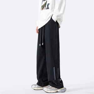 K8816 P60 光影墙 秋季棉布休闲裤美式高街直筒裤宽松大码图片