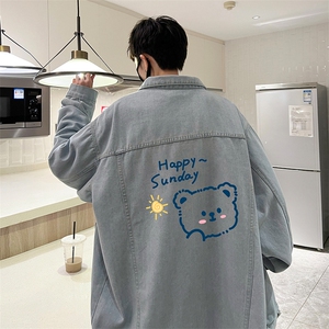 牛仔夹克男大码牛仔外套男茄克 NJ77309-P60加绒款-P75图片