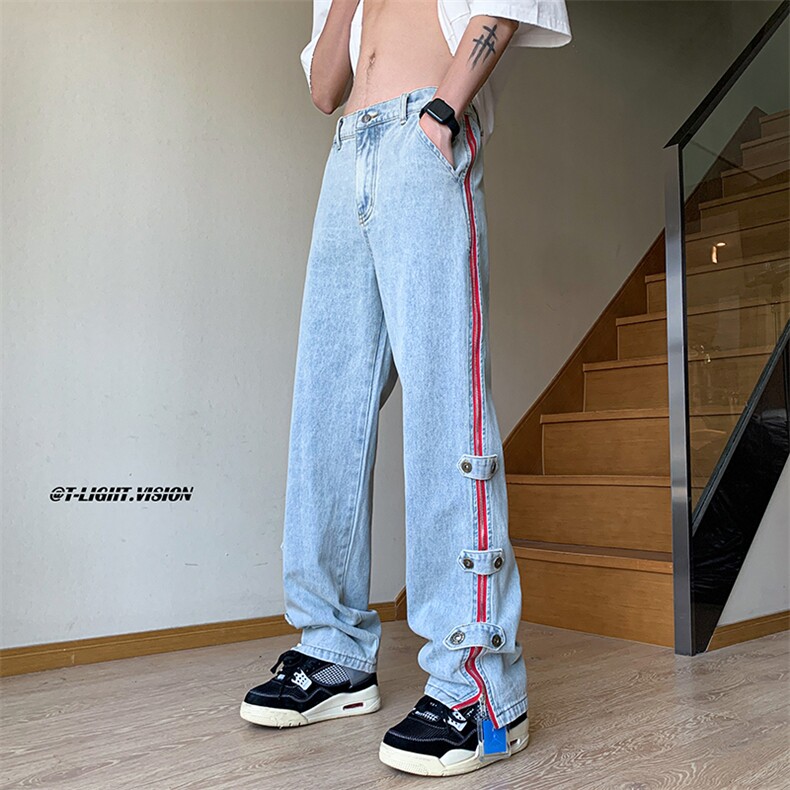 B221 美式ins高街暗黑小众毛边破洞直筒牛仔裤 LK23112-P75 控98图片
