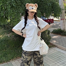 万针全刺绣解构设计260克重磅双纱纯棉高品质美式高街短袖T恤特35，男装T恤，电商A486
