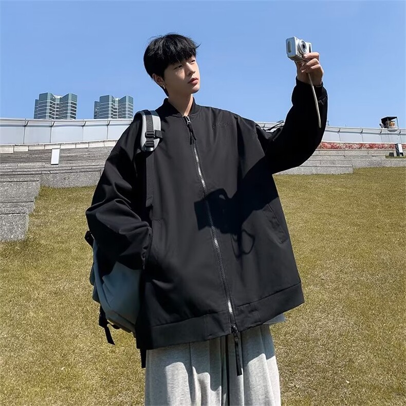 长袖男潮春秋标准简约潮流外穿青春流行棒球领文艺新款夹克拉链,男装夹克,星座1210-1