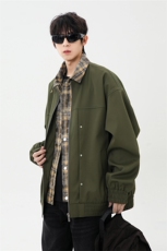 2025春休闲痞帅工装翻领夹克潮流外套得物二开XZ301b-2-JK2589P78，男装夹克，星座301B-2（原A443-1）