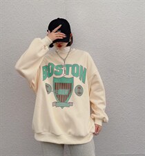 2021年冬装新款韩版宽松加绒加厚卫衣，女装卫衣/绒衫，咖啡色