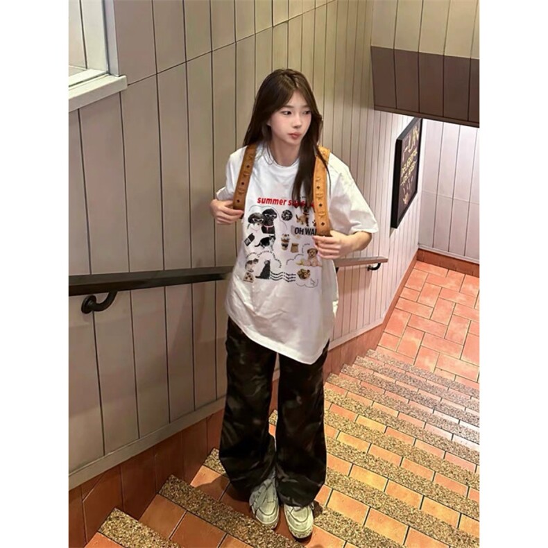 1506/QC15230/P40美式高街短袖白色t恤女夏季潮牌小众复美上衣男,男装T恤,星座1506